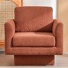 PAGED Boucle Upholstered Swivel Accent Chair with Curved Armrest Design,Modern Barrel Chair for Bedroom,Reading Room,Cream - 2 of 4