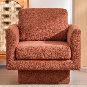 Kumasinova 1PC/2PCS Swivel Accent Chair,360° Rotating Sofa Chair with Plush Boucle Fabric,30" Wide Comfy Reading Chair for Living Room & Bedroom - 1 of 4