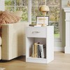 SKONYON 2-Tier Nightstand with Drawer - White Modern End Table for Bedroom, Living Room, or Office, Versatile Side Table for Sofa or Bedside - 3 of 4