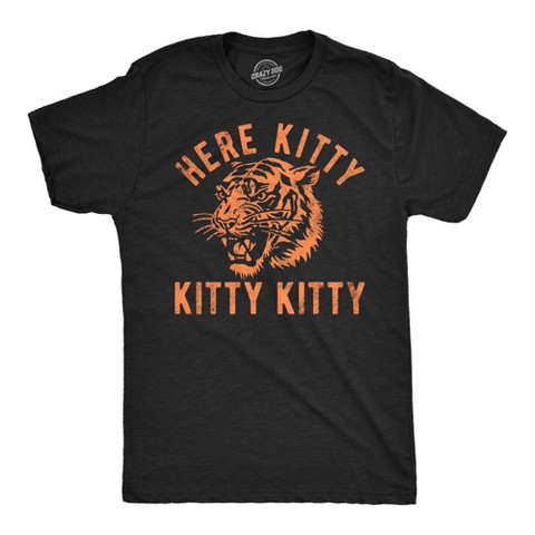 Мужские футболки Crazy Dog T-Shirts, Inc. Mens Funny T Shirts Here Kitty Kitty Kitty Sarcastic Tiger Graphic Tee for Men - Crazy Dog Men's T Shirt For Cat Lovers Black XL
