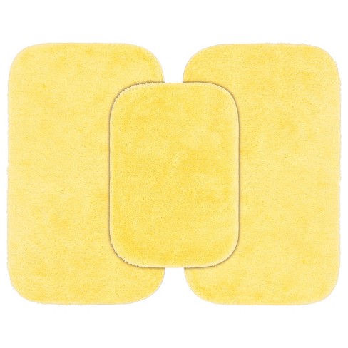3pc Nylon Washable Bathroom Rug Set Yellow - Garland Rug : Target