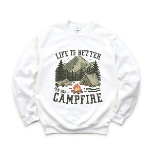 Simply Sage Market Women's Graphic Sweatshirt Life Is Better By The Campfire Tent - 1 of 4