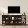 Coolmee Sideboard Buffet Cabinet, Modern Glass Arch Storage Cabinet with Adjustable Shelves, 39.4 inch Multi-Functional Organize Furniture - 4 of 4