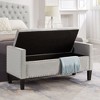 NicBex Modern 48" Storage Bench Velvet Accent Stools with Nailhead Trims and Armrests for Bedroom and Entryway - 3 of 4