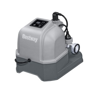 Bestway Hydrogenic 12 G/H Saltwater Chlorinator Automatic Self-Cleaning Mode for 15,000 Gallon Above Ground Swimming Pools with Test Strips - 1 of 4
