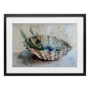 Stupell Industries Coastal Christmas Shell & Fir Framed Print Under Glass Art - 1 of 4