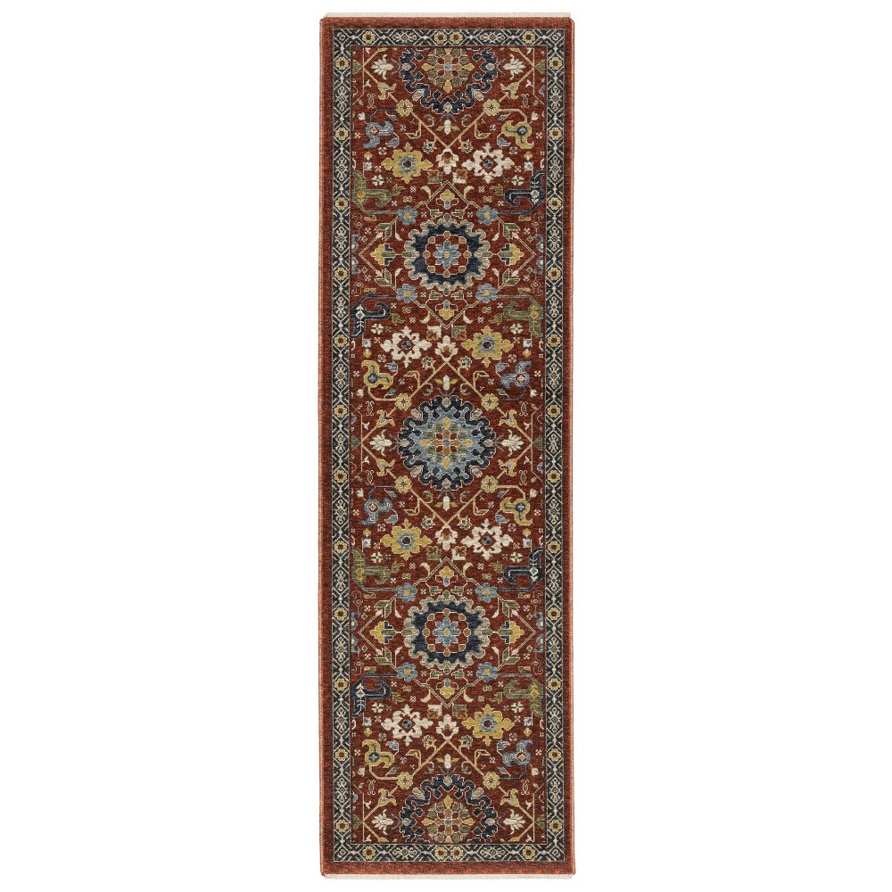 2'3inx7'6in Arya Traditional Persian Indoor Area Rug Red - Captiv8e Designs