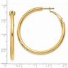 Black Bow Jewelry 3mm, 14k Yellow Gold Omega Back Round Hoop Earrings, 40mm (1 1/2 Inch) - 4 of 4