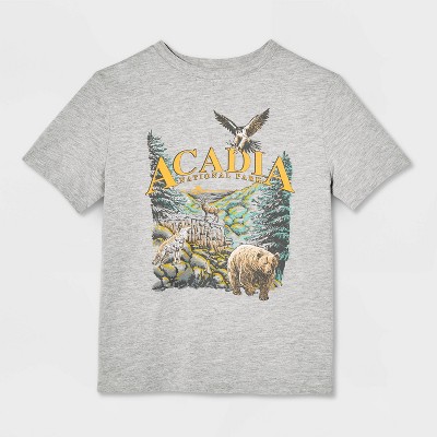Детские футболки Cat & Jack Boys' Short Sleeve 100% Cotton Acadia National Park Classic Fit Graphic T-Shirt- Cat & Jack™ Heathered Gray M — фото 2