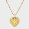 14K Gold Dipped Heart Charm Initial Necklace - A New Day™ Gold - 2 of 4