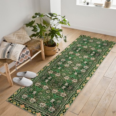 Ultra Soft Area Rug Non Slip, Stain Resistant, Washable Area Rugs for Living Room, Bedroom, Vintage Bloom Area Rug Boho Floral Pattern