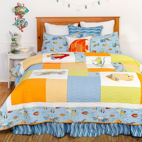 C&f Home Sea Life Cotton Patchwork Embroidered And Applique Cotton