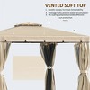 Resenkos Outdoor Garden Gazebo, Sunshade Gazebo Canopy,10' x 10' Patio Gazebo, Double Roof Outdoor Gazebo Canopy Shelter with Netting & Curtains,Khaki - 3 of 4