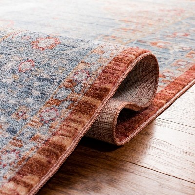 Aurelia Blue and Beige Hand-Knotted Wool Blend 8' x 10' Area Rug