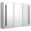 vidaXL LED Bathroom Mirror Cabinet Concrete Gray 35 in.x5.5 in.x24.4 in. - 2 of 4