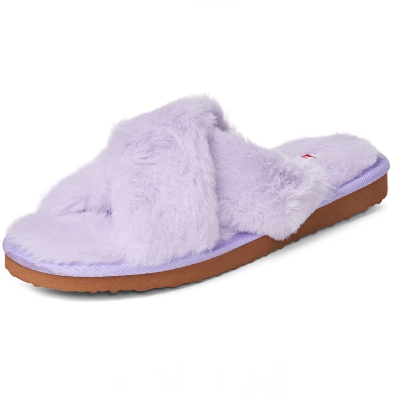 Alpine Swiss Fiona Womens Fuzzy Fluffy Faux Fur Slippers Memory Foam Indoor House Shoes, 1 of 7