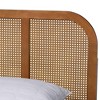 Baxton Studio Queen Size Fleur Woven Rattan Wood Bed Walnut Brown - 4 of 4