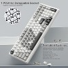 AULA F99 Wireless Mechanical Keyboard, Tri-Mode BT5.0 2.4GHz USB-C, Hot Swappable, RGB, Linear Switches, Gaming, Black/Grey/White - 4 of 4