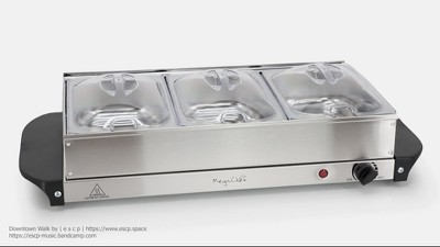 MegaChef Stainless Steel Buffet Server with 3 Sectional Trays