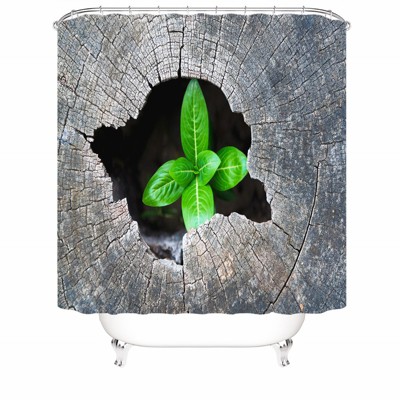 The Buds In The Stump Shower Curtains for Bathroom Waterproof Fabric Bath Curtain Durable Soft Stylish Bathroom Decor 72x72 Inch