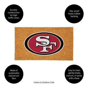 EvergreenNFLSan Francisco 49ers Logo Natural Coir 28 x 16 Inches Indoor Outdoor Doormat - 1 of 4