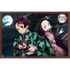 Trends International Demon Slayer - Tanjiro & Nezuko Night Framed Wall Poster Prints - 1 of 4