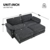 Chenille Upholstered Modular Sleeper Sectional Sofa Bed Set with Two Ottoman - 3 of 4