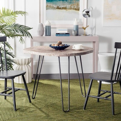 Round Reclaimed Wood Mid-century Modern Dining Table
