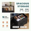 DOMETOUR 5 Drawer Dresser for Bedroom Fabric Storage Tower, Storage Cabinet Tall Chest Organizer Unit Bins Living Room Entryway Closet-Black - 3 of 4