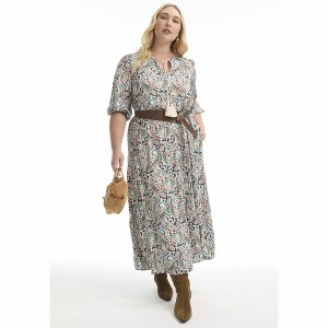 June + Vie by Roaman's Women's Plus Size Boho Maxi Dress - 1 of 4