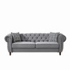 GDFStudio Miray Mid-Century Modern Velvet Upholstered Tufted Loveseat with Pillows - 4 of 4