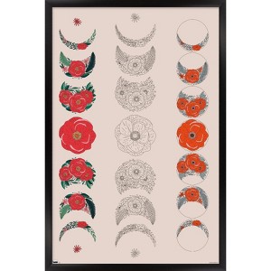 Trends International Floral Phases of the Moon Framed Wall Poster Prints - 1 of 4