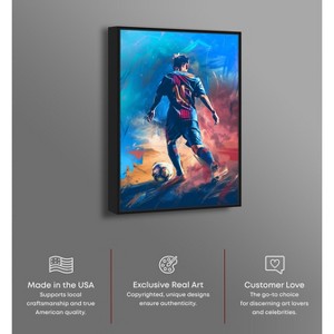 Notoriart Bold and Colorful Soccer Player Soccer Wall Art Framed - 1 of 4
