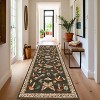 2x6 Washable Hallway Runner Rug, Modern Insect Floral Low Pile Kitchen Runner, Soft Non-Slip Stain-Resistant Carpet for Laundry or Bedroom, Brown - 3 of 4