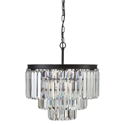 Crystal Chandelier with 9-Lights Black - 3R Studios