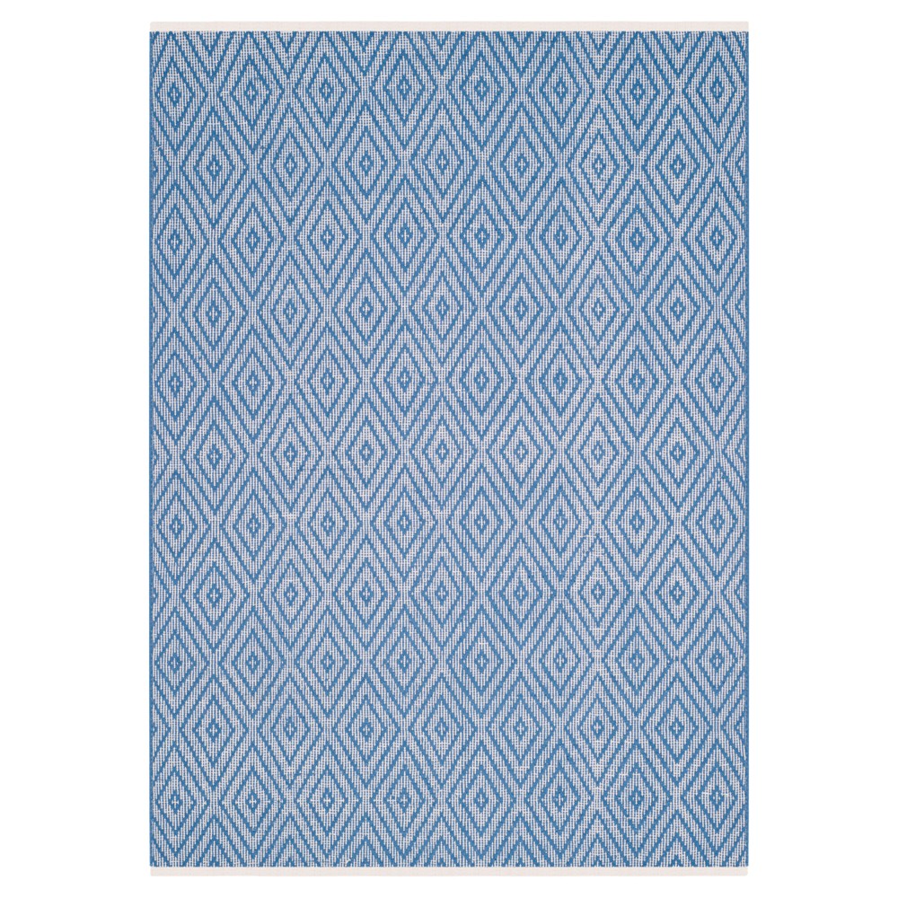 Blue/Ivory Diamond Flatweave Woven Area Rug 5'x7' - Safavieh