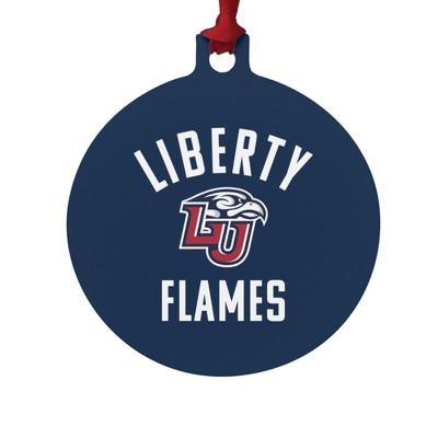 Liberty University Flames Logo Aluminum Holiday Christmas Tree Ornament