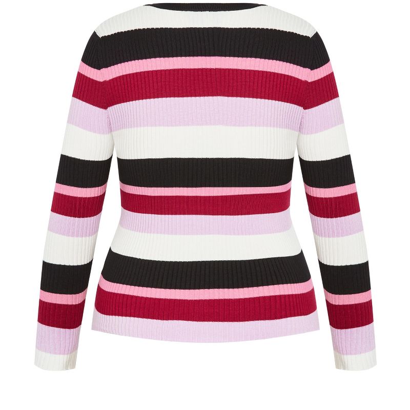 Women's Plus Size 70's Stripe Jumper - stripe | CITY CHIC, 5 of 7