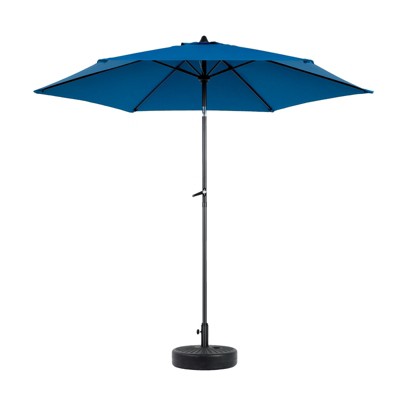 VisioGear Patio Umbrellas, Outdoor Umbrella with Push Button Tilt and Crank, Market Umbrella with 6 Ribs, Blue, 103.94"*98.43"*103.94"