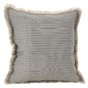 20"x20" Canberra Fringed Moroccan Throw Pillow Blue/Gray - Saro Lifestyle