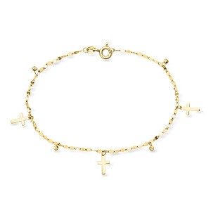 Ross-Simons Italian 10kt Yellow Gold Cross and Bead Station