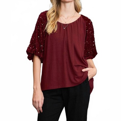 Women's Sparkly Knit Velvet Top - umgee