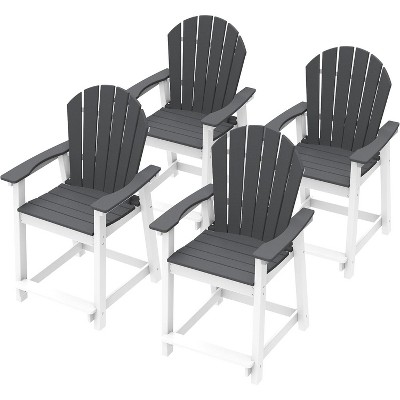 BI&SEA outdoor high Adirondack chair,terrace bar high back stool,400 pounds,widened armrests,garden all-weather outdoor balcony chair