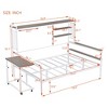 ALEXOUN Metal Bed with Movable Desk,Metal Day Bed Frame with Metal Grid & Clothes Hanger,Space Saving,No Box Spring Needed - 3 of 4