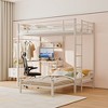 Okak Twin Size Metal L-Shaped Bunk Bed with Storage & Desk Station,Contemporary Bed Frame for Bedroom,Apartments - 2 of 4