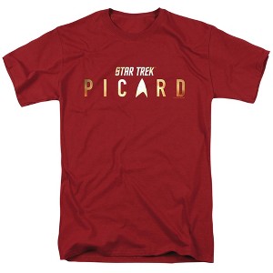 Star Trek Picard Picard Logo Rendered Adult T-Shirt Cardinal - 1 of 4