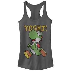 Juniors Womens Nintendo Running Yoshi Racerback Tank Top - 1 of 3