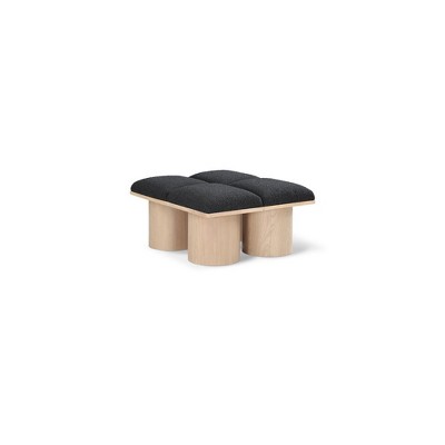 Meridian Furniture,Pavilion Black Boucle Fabric Bench