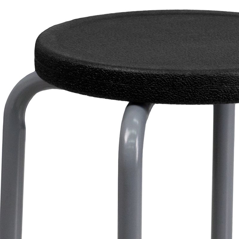 Flash Furniture Stackable Stool with Silver Powder Coated Frame, 5 of 6