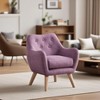 Sapphtopaz Accent Chair Upholstered Bedroom Chair with Arms and Wooden Legs, Accent Chairs for Living Room, Beige - 4 of 4